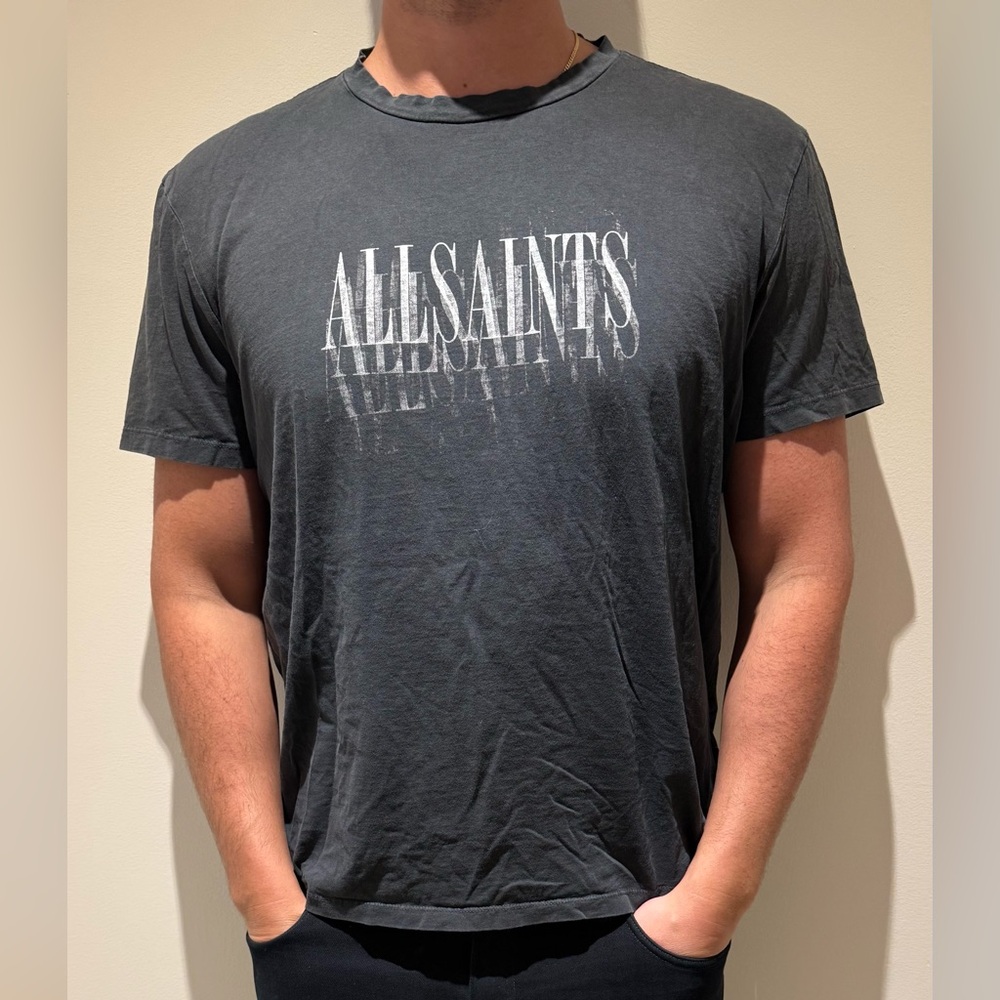 All Saints Charcoal Graphic Tee